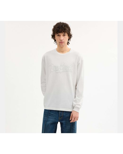 COACH White New York Long Sleeve T-Shirt