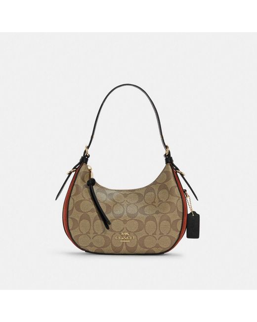 Coach Outlet Natural Kleo Hobo In Signature Canvas