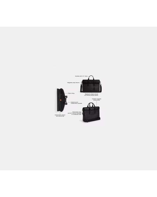 Cartella Portadocumenti Sullivan di COACH in Black da Uomo