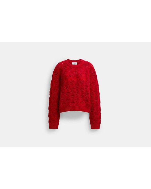 Maglione A Trecce Corto di COACH in Red