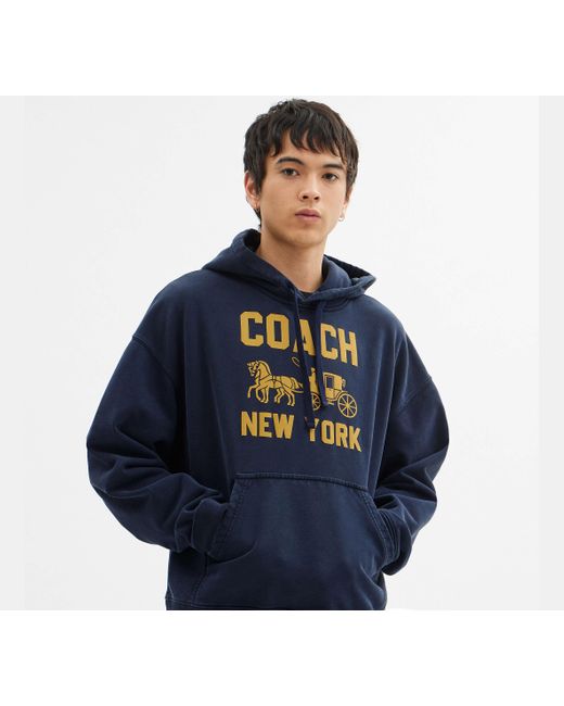 COACH Blue Horse And Carriage Hoodie
