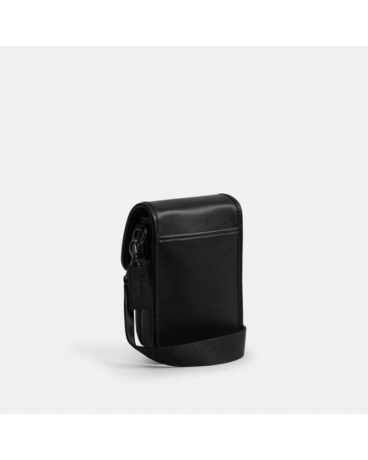 COACH Black League Phone Crossbody Bag for men