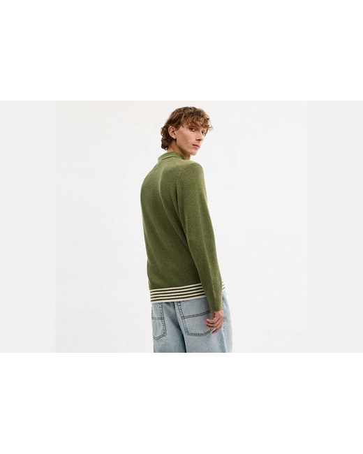 Polo À Manches Longues Et Poche En Tricot COACH pour homme en coloris Green
