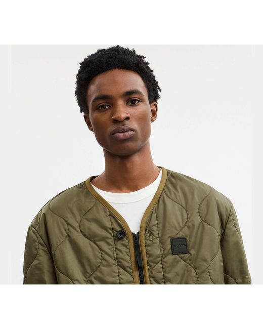 COACH Green Quilted Jacket for men