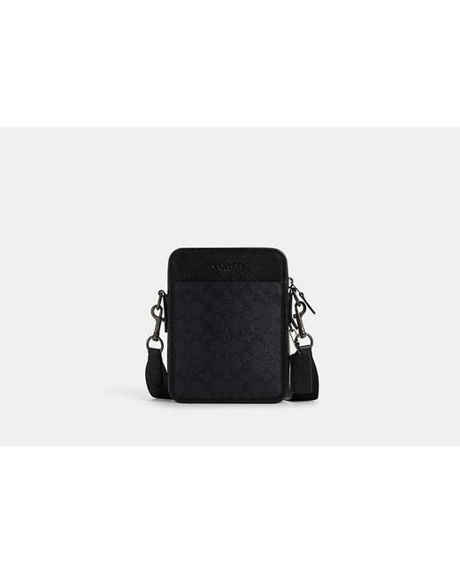 COACH Black Sullivan Crossbody In Signature Canvas for men