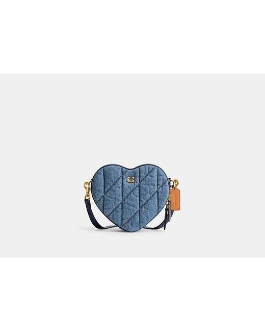 COACH Blue Heart Crossbody Bag With Quilting