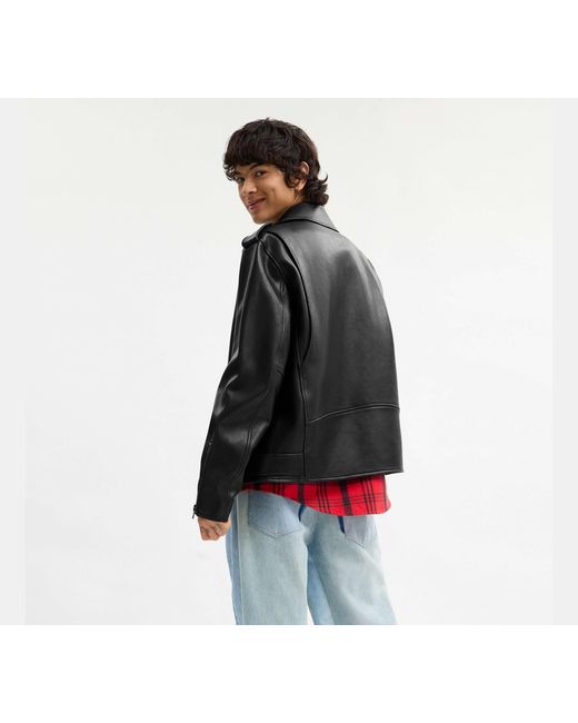 COACH Black Lightweight Moto Jacket for men