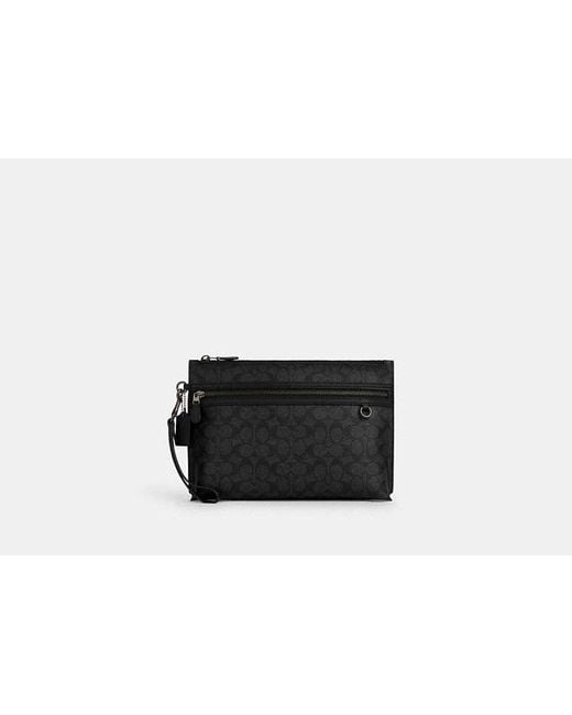 COACH Black Carry All Pouch for men