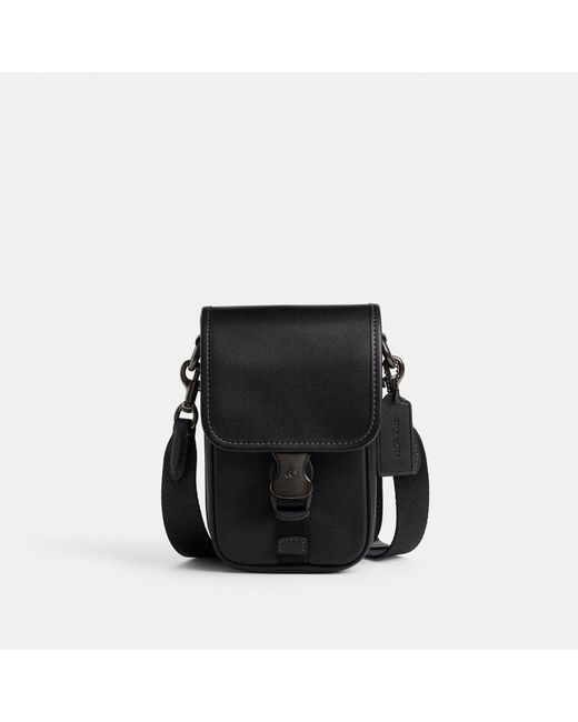 COACH Black League Phone Crossbody Bag for men