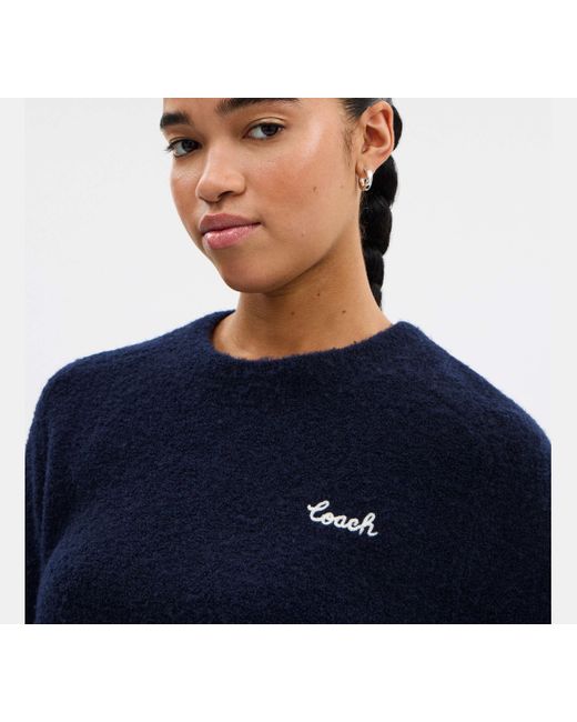 COACH Black Coach Embroidered Crewneck Sweater