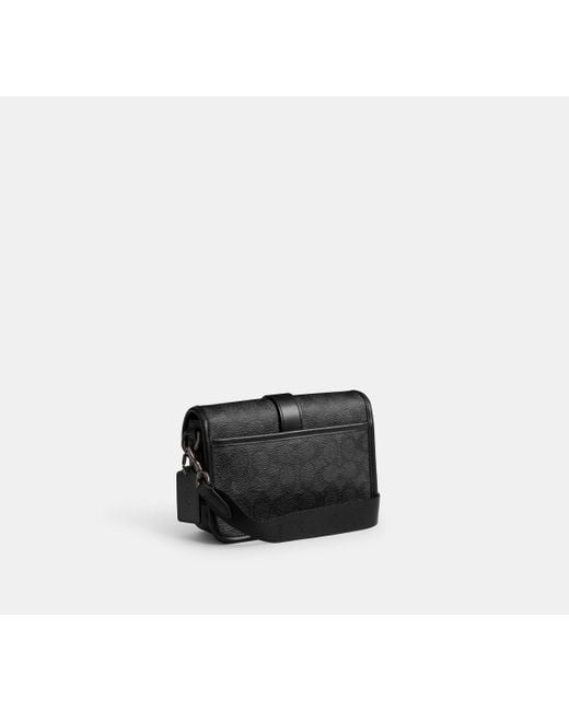 COACH Black League Crossbody Bag 19 In Signature Canvas for men