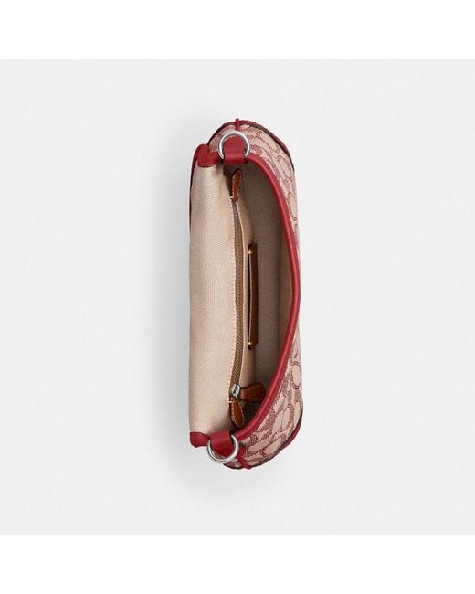 COACH Red Soho Flap Bag In Signature Textile Jacquard