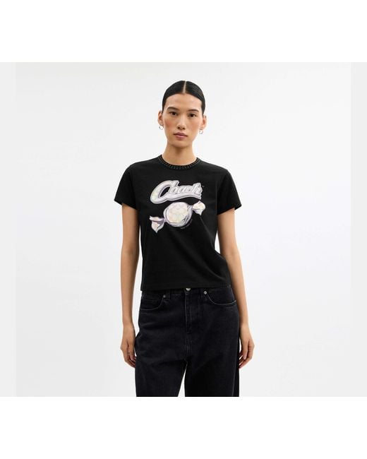 COACH Black Candy 90's Fit T Shirt In Organic Cotton