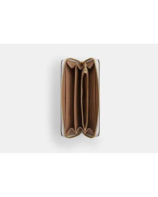 COACH Black Long Zip Around Wallet In Signature Canvas