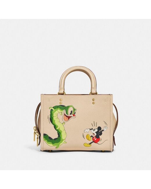 COACH Disney X Rogue 25 aus nachhaltigem Leder mit Micky Maus und Raupe in Mettallic Lyst DE