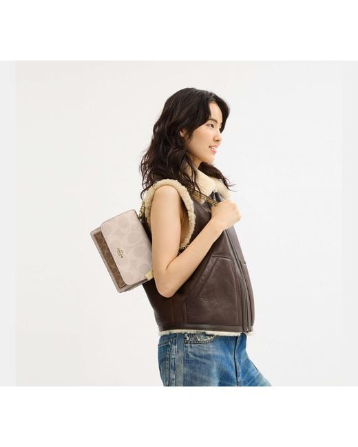 COACH Black Klare Crossbody Bag In Blocked Signature Canvas