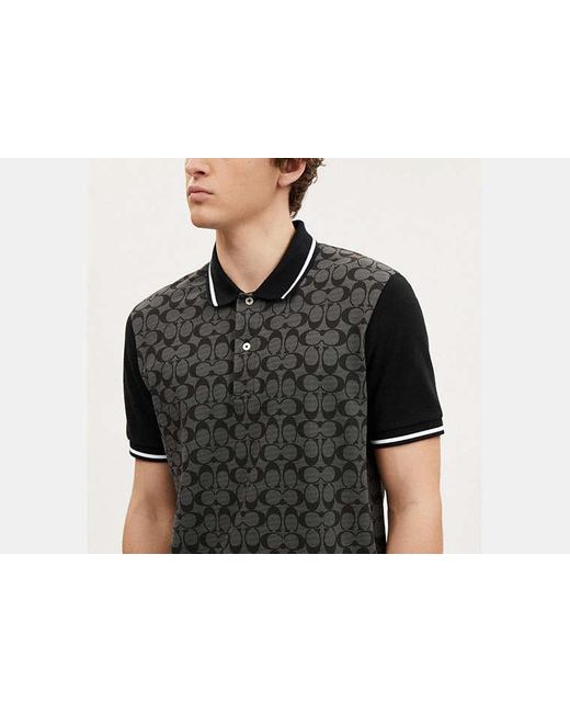 COACH Black Signature Polo for men