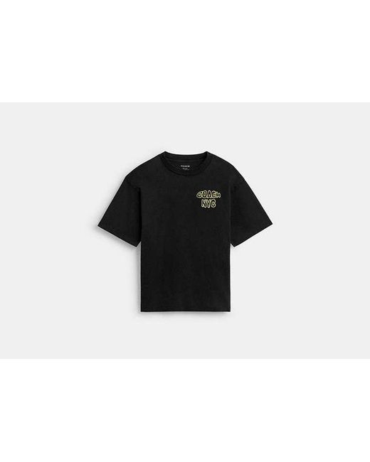 COACH Black Lemon Relaxed T-Shirt for men
