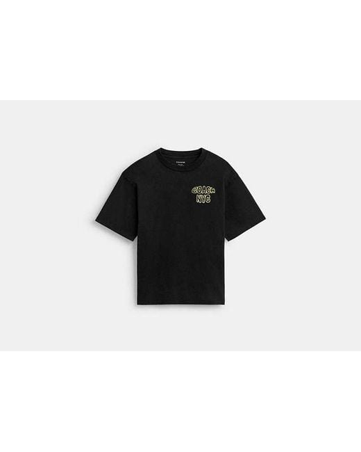 COACH Black Lemon Relaxed T-Shirt for men
