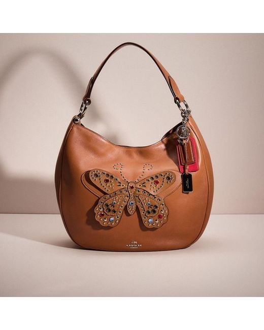 COACH Brown Upcrafted Mae Hobo