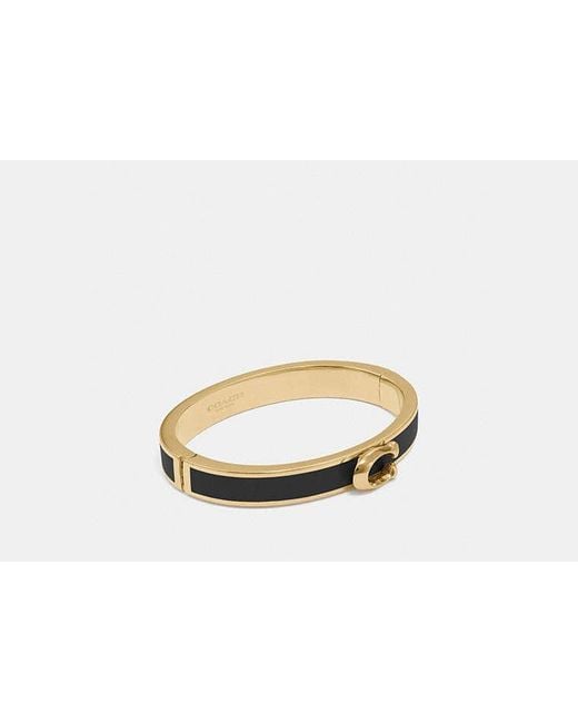 COACH Black Signature Push Hinged Bangle