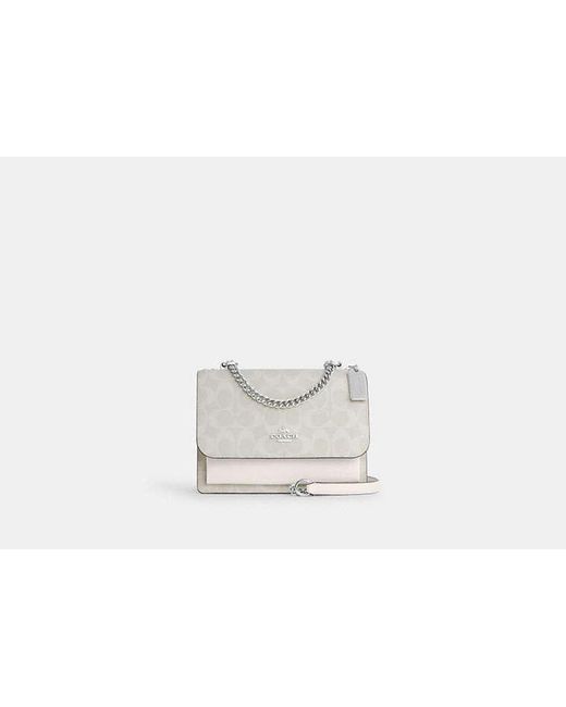 COACH White Klare Crossbody Bag In Signature Canvas