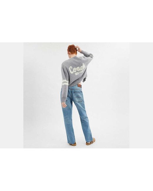 COACH Black Signature Script Cropped Cardigan