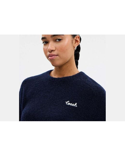 COACH Black Coach Embroidered Crewneck Sweater