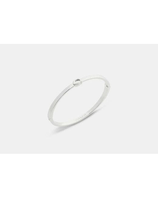 COACH Black Thin Signature Hinged Bangle