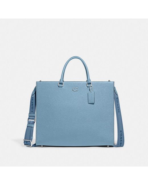 COACH Blue Tote 40 With Signature Canvas for men