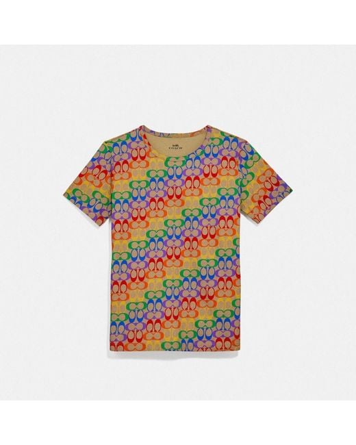 COACH Multicolor Rainbow Signature T-shirt