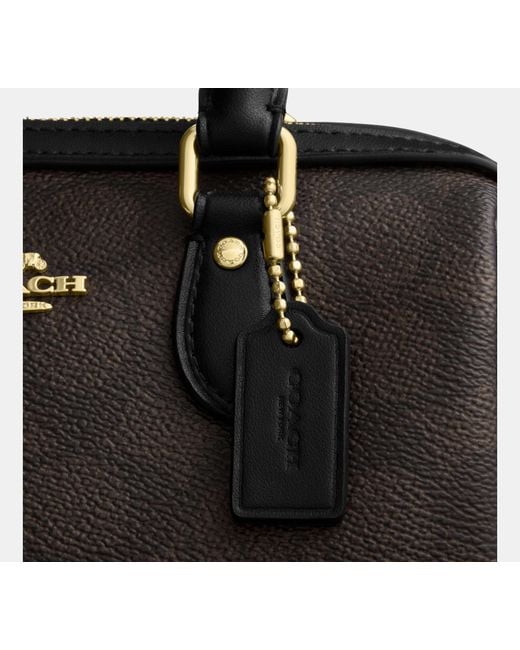 COACH Black Mini Rowan Crossbody Bag In Signature Canvas