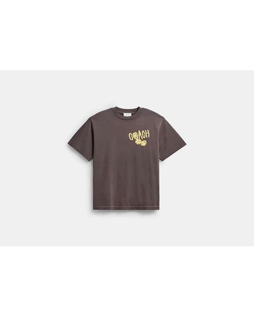 COACH Black Dice Relaxed T-Shirt for men