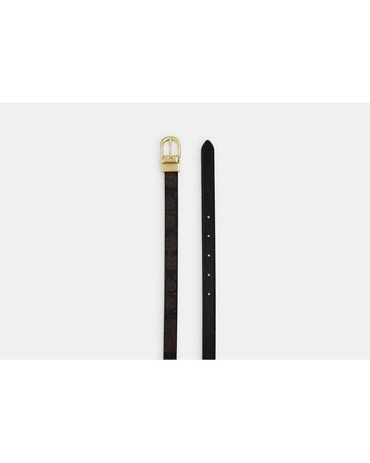 COACH Black Reversible Signature Canvas Leather Belt