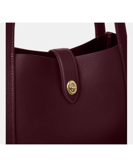 Borsa Larga Hadley Con Chiusura Girevole di COACH in Red