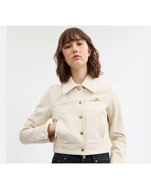 COACH Black Heritage C Shrunken Jacket