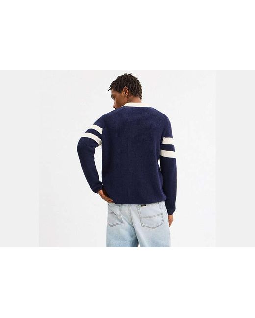 Polo Graphique Manches Longues En Tricot COACH pour homme en coloris Blue