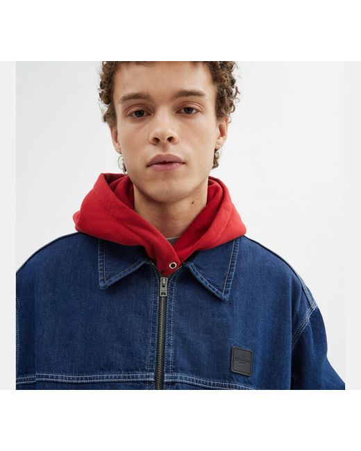COACH Blue Denim Work Jacket for men