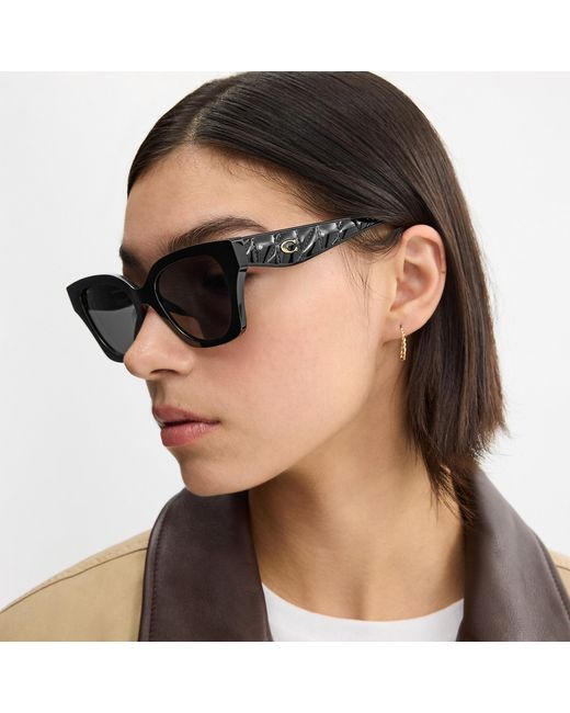 COACH Black Quilted Square Sunglasses