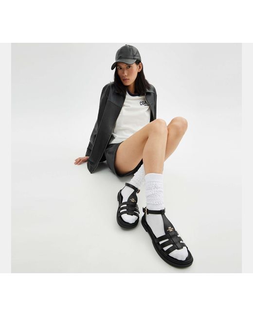 COACH Black Franny Sandal