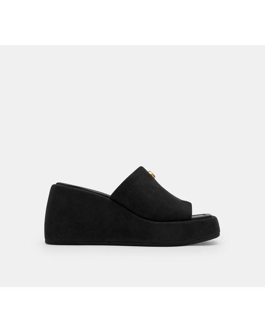 COACH Black Marie Platform Sandal