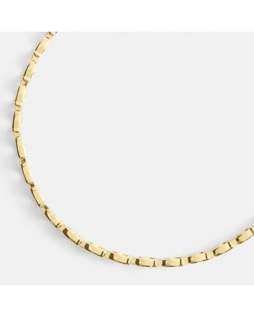 COACH Metallic Beveled Signature Link Chain Choker