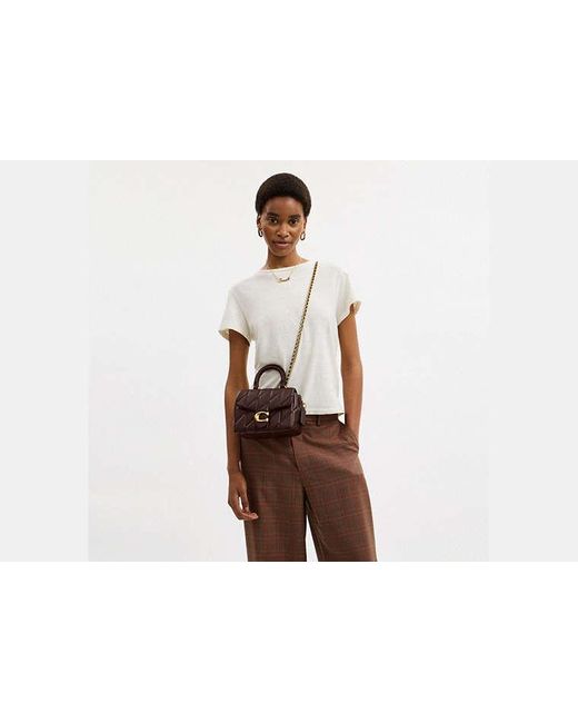 COACH Black Tabby Top Handle Bag With Quilting