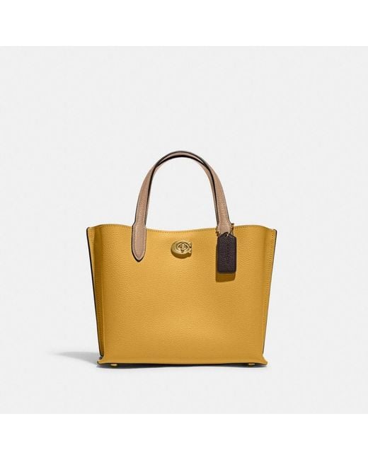 COACH Yellow Willow Tote 24 In Colorblock