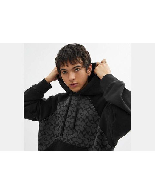 COACH Black Signature Hoodie for men