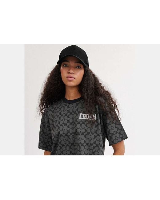 COACH Black Bestickte Baseballkappe