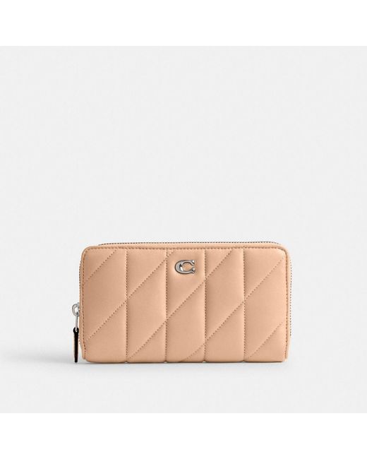 COACH Natural Accordion Zip Wallet With Pillow Quilting