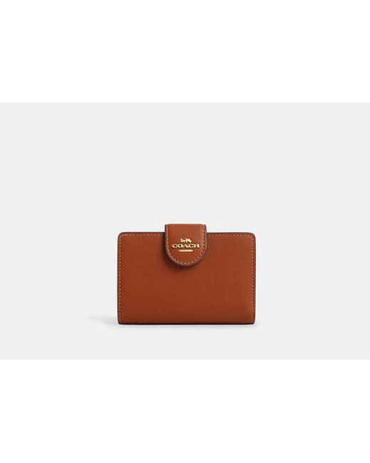 Cartera Medium Con Cremallera Lateral COACH de color White