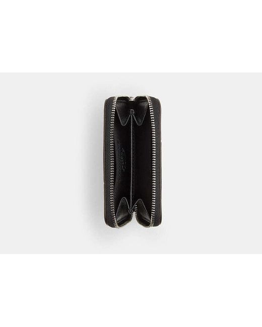 COACH Black Zip Around Wallet In Upcrafted Leather