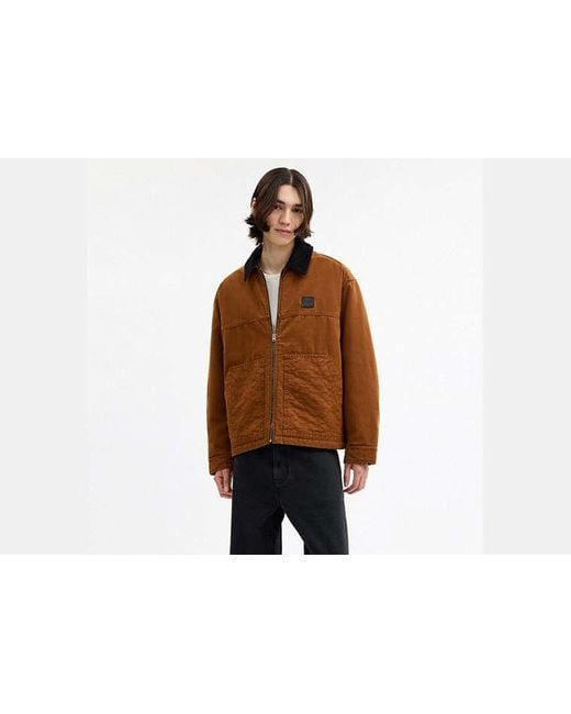 COACH Brown Work Jacket With Quilted Lining for men